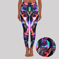Colorful Laser Mechanical Metal Geek Leggings