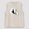 Funny Rabbit Hand Shadow Puppets Bunny Figure Pop Art Unisex Washed Tank
