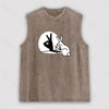 Funny Rabbit Hand Shadow Puppets Bunny Figure Pop Art Unisex Washed Tank