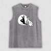 Funny Rabbit Hand Shadow Puppets Bunny Figure Pop Art Unisex Washed Tank