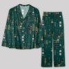 Pixel Style Electronic Components Dark Green Pajama Sets