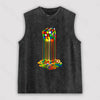 Rainbow Abstraction melted rubix cube Unisex Washed Tank