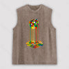 Rainbow Abstraction melted rubix cube Unisex Washed Tank